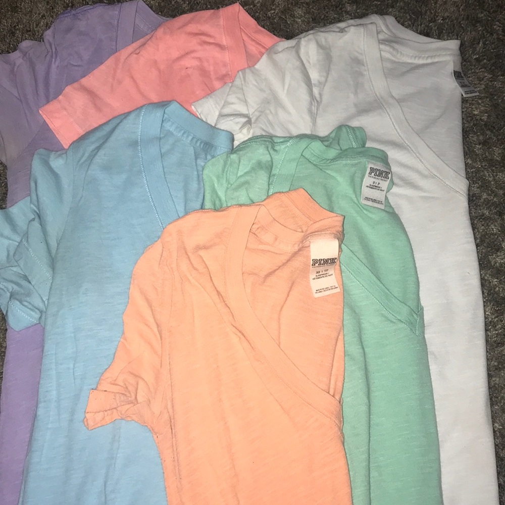 Pink V neck basic tees